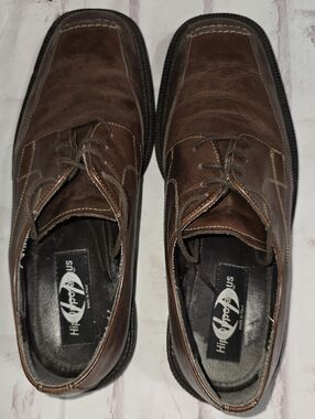 Brown Men's Hippopotamus Leather Lace-Up Dress Shoes